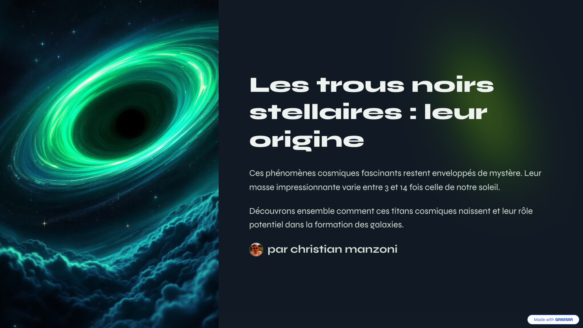 1 les trous noirs stellaires leur origine
