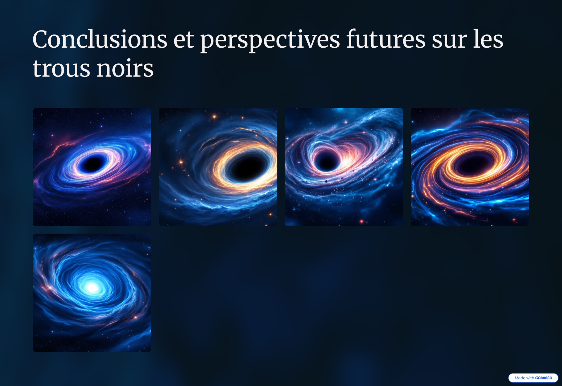 10 conclusions et perspectives futures sur les trous noirs