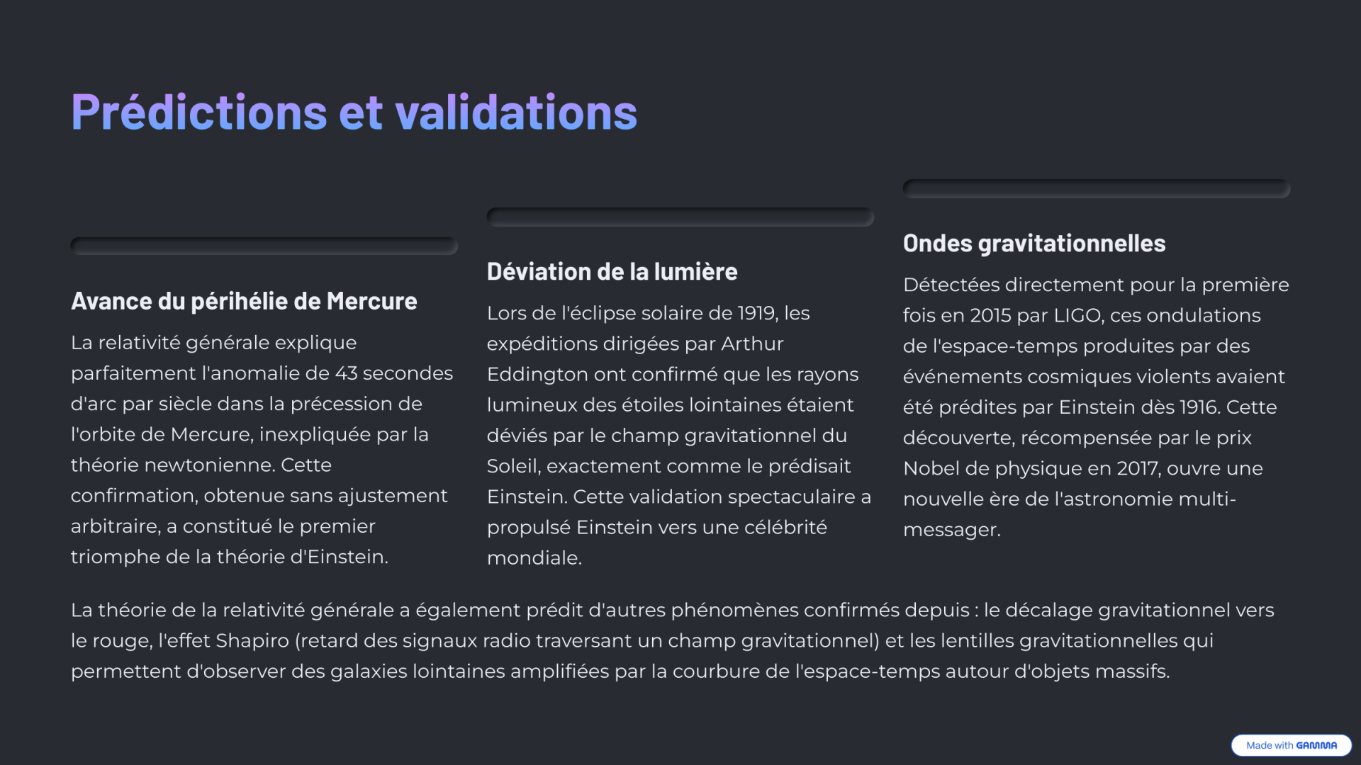 7 predictions et validations