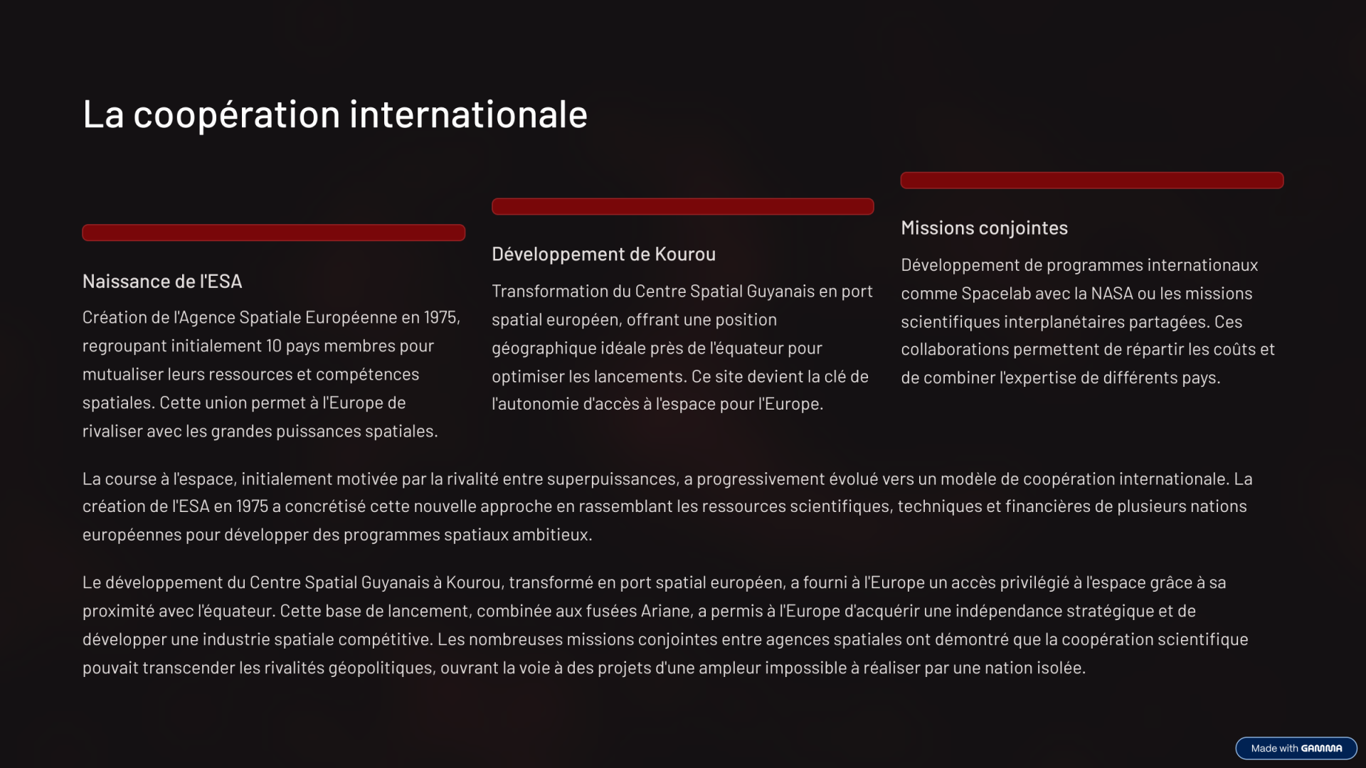 9 la cooperation internationale